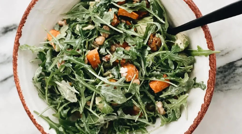 Ensalada de garbanzos y batatas asadas