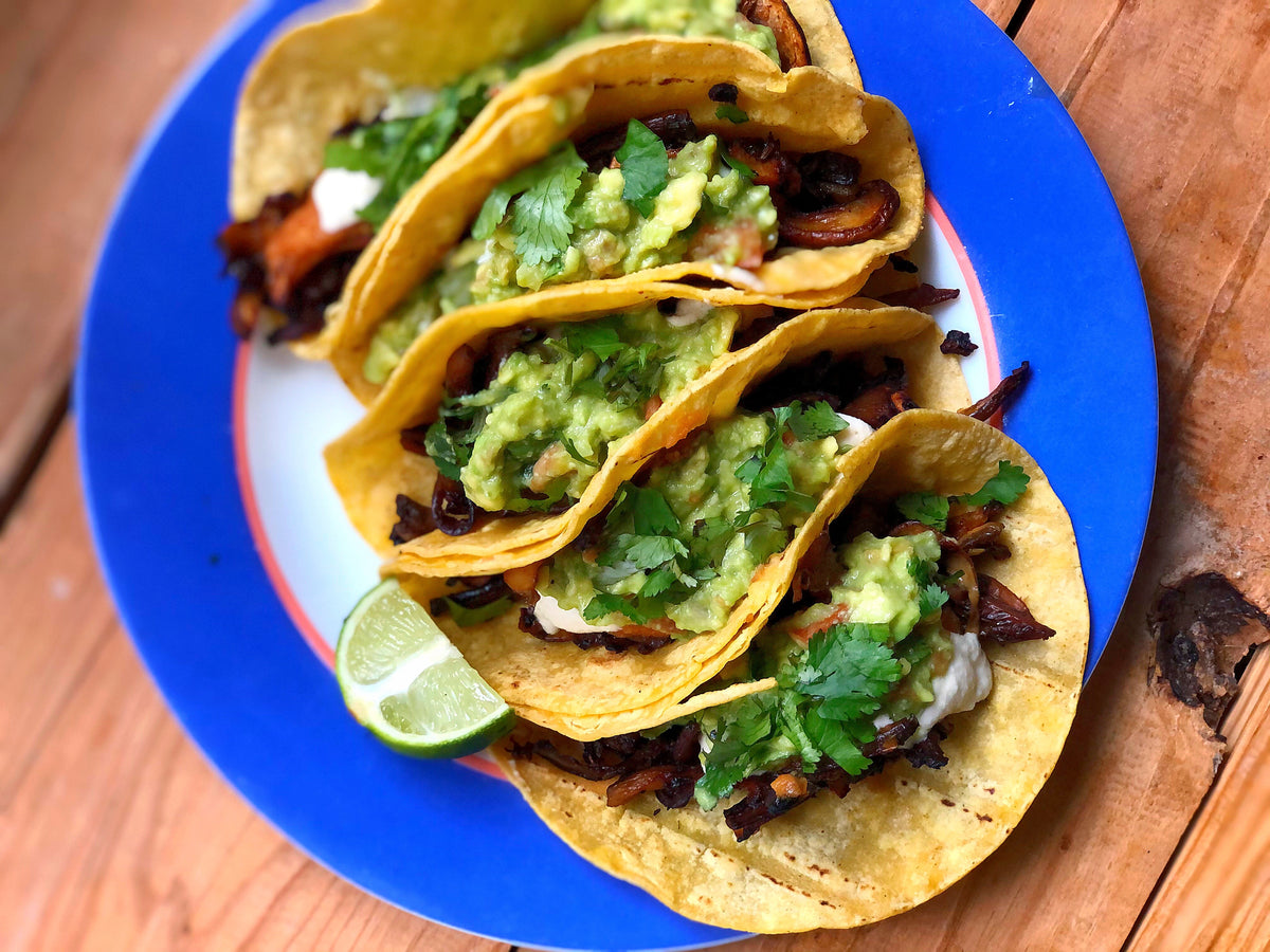 Tacos veganos de champiñones, sencillos y deliciosos