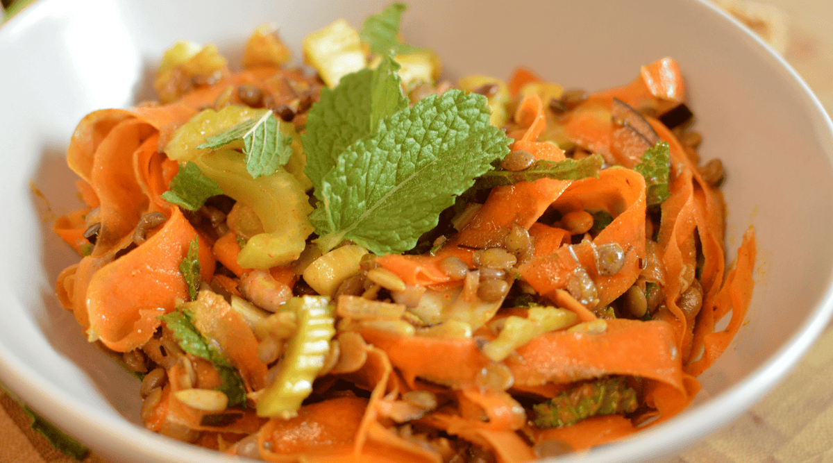 Ensalada Vibrante de Zanahoria y Lentejas Marroquí