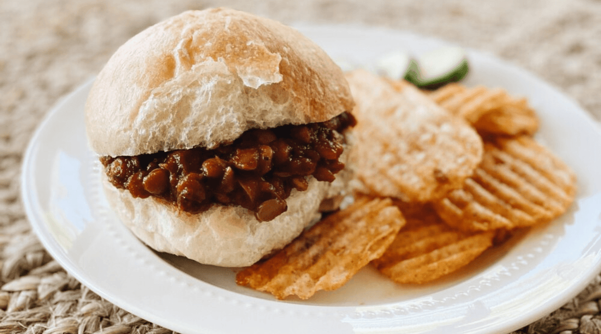 Sloppy Joes de lentejas ahumadas y saladas
