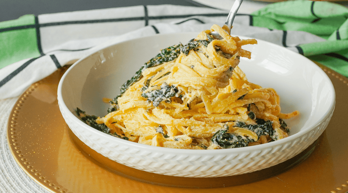 Dairy-Free Lemon Garlic Pasta With Sunflower Cream Sauce