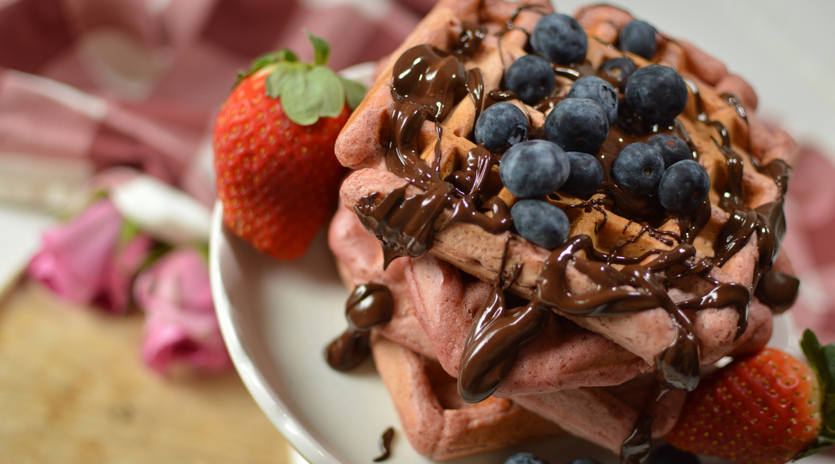 Vegan Beetroot Waffles, Perfect for a Special Occasion