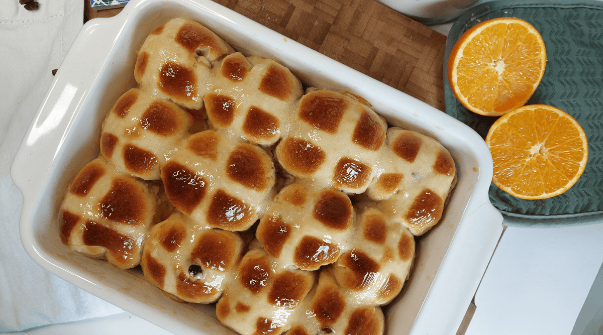 Deliciosos panecillos veganos Hot Cross