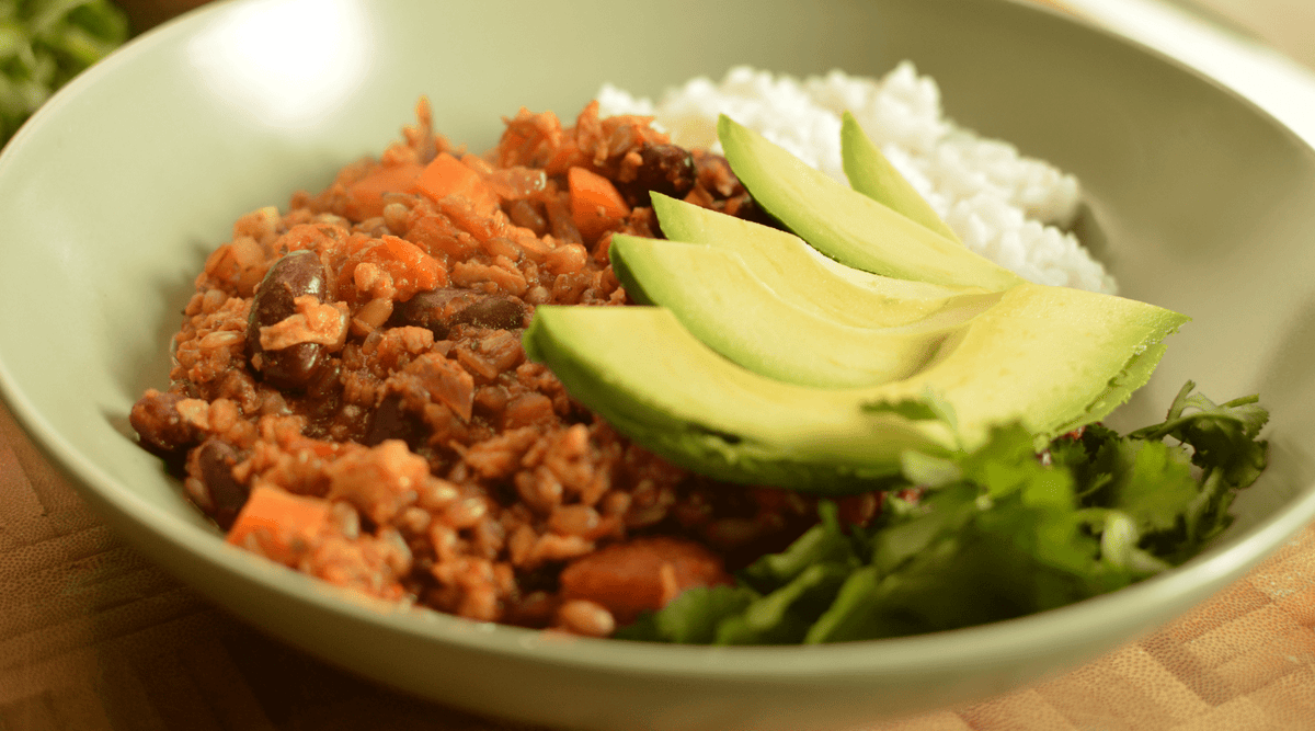 Nourishing Golden Wheat Berry Chili with Black Beans