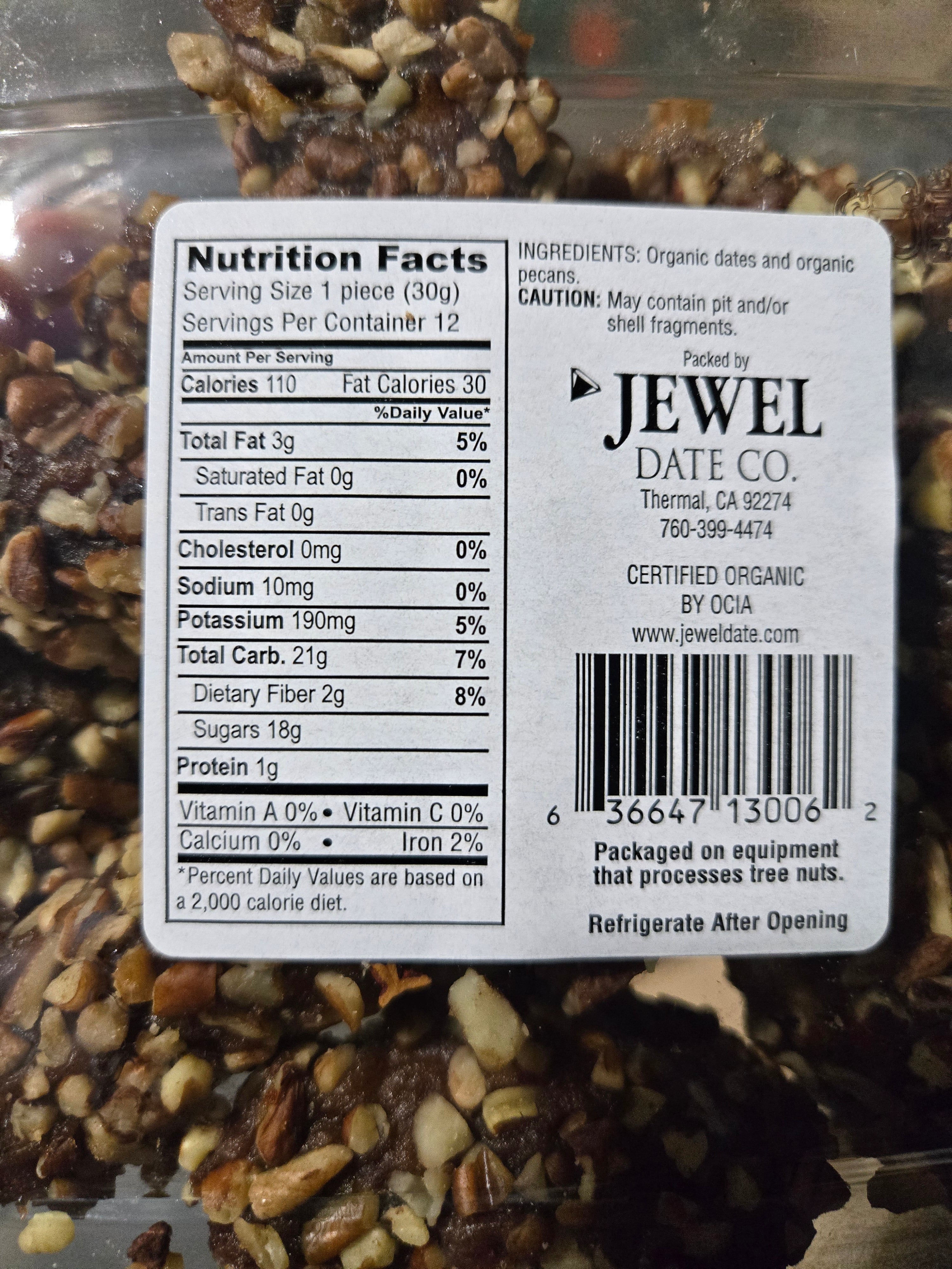 Date Pecan Rolls, Organic, Dried Fruit - Country Life Natural Foods