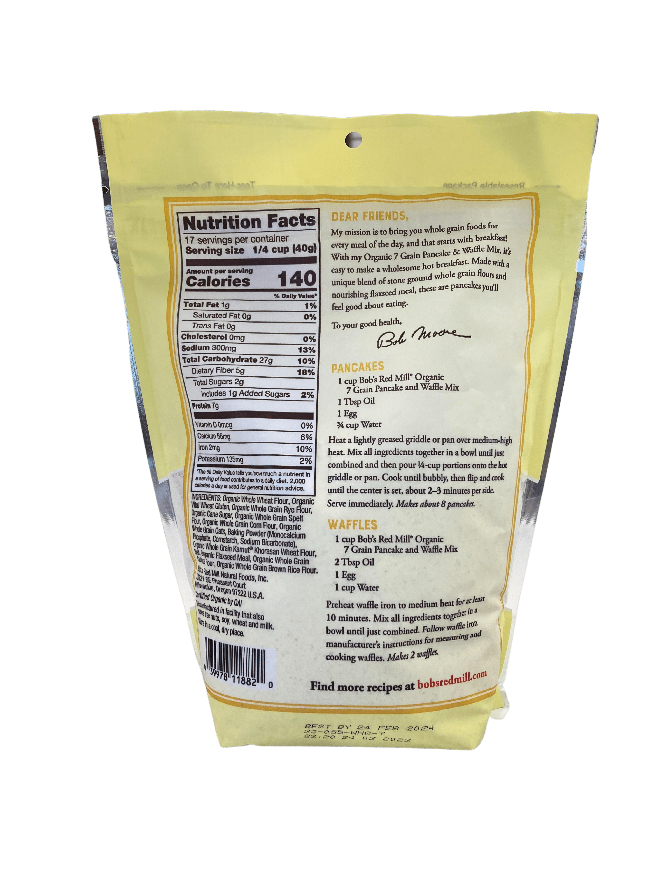 Pancake & Waffle Mix, Multi-Grain, Organic, Bob's Red Mill, Cooking & Baking Ingredients - Country Life Natural Foods