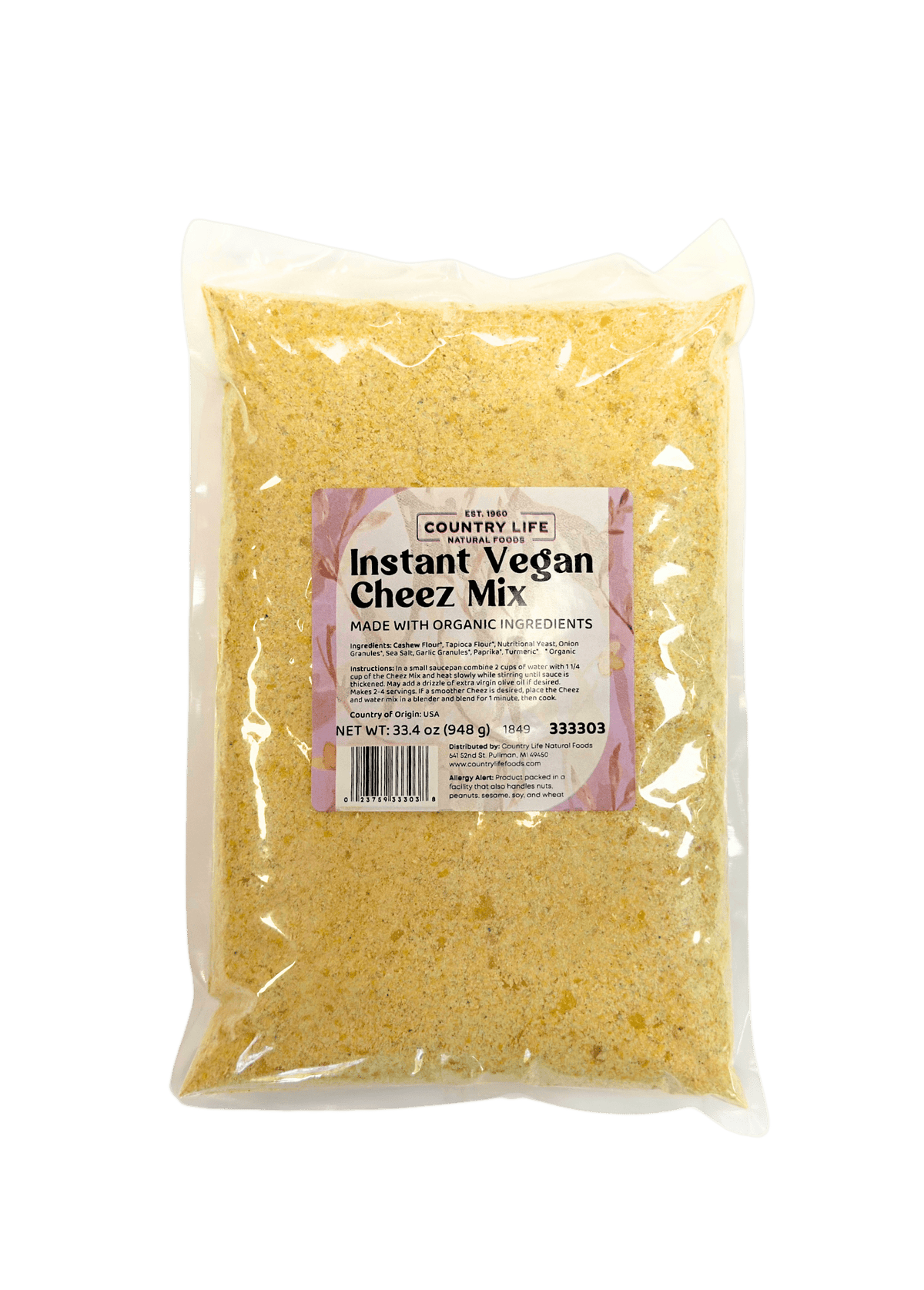Cheez Mix, Vegan, Instant, Dairy Substitutes - Country Life Natural Foods