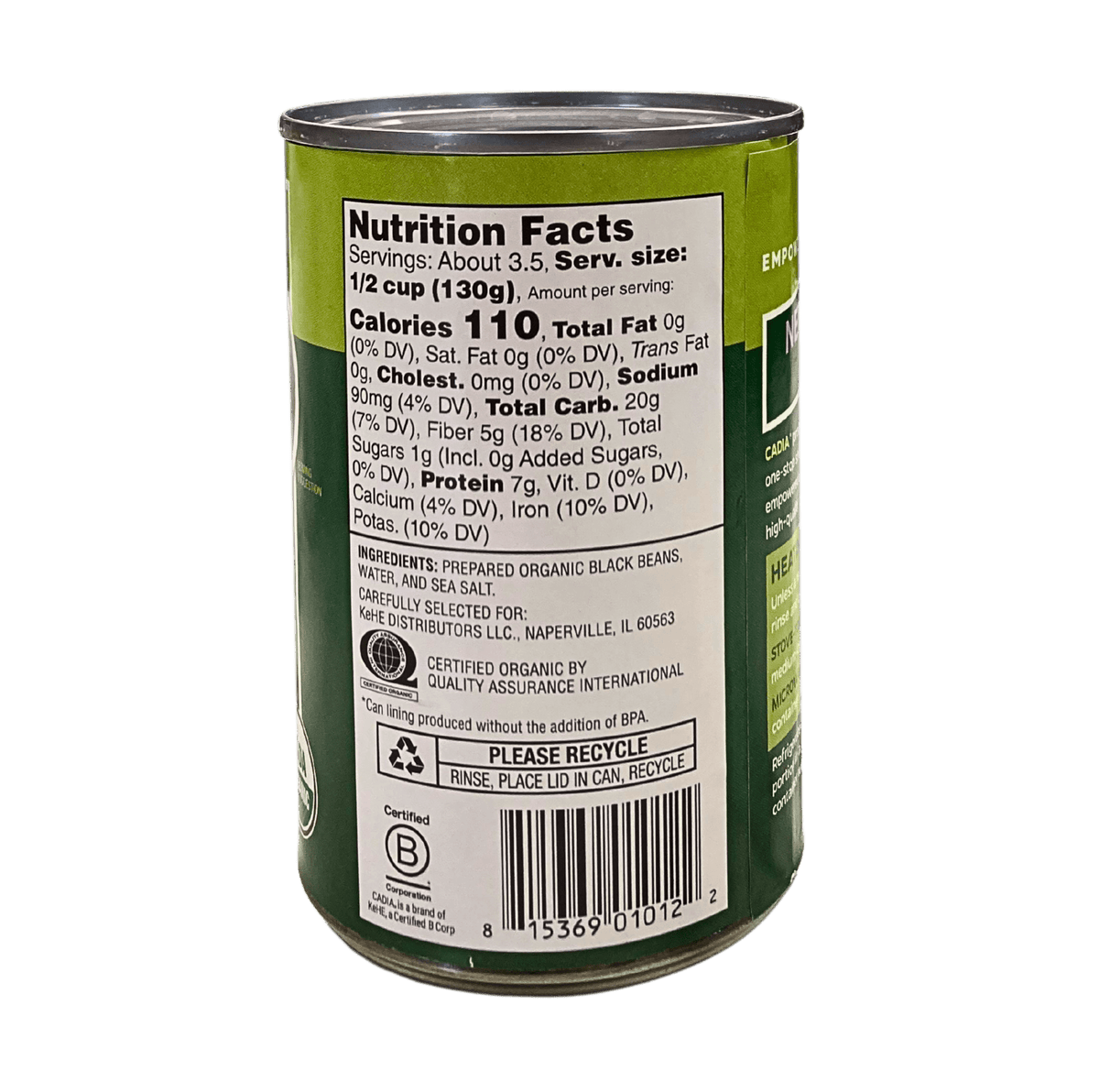 Black Beans, Organic, Cadia, Beans - Country Life Natural Foods