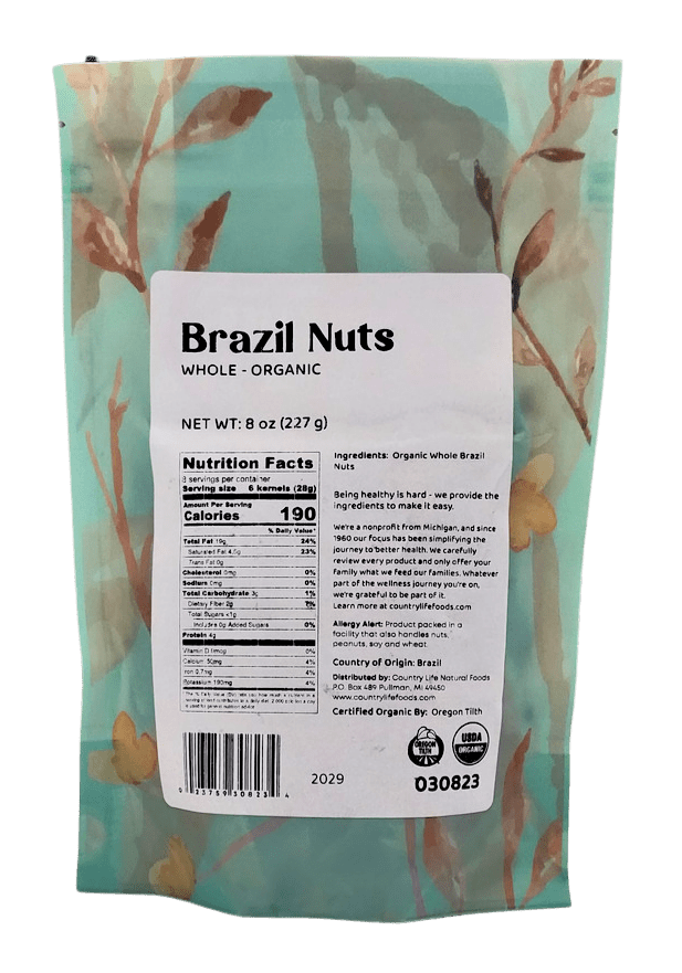 Brazil Nuts, Whole, Organic, Nuts - Country Life Natural Foods