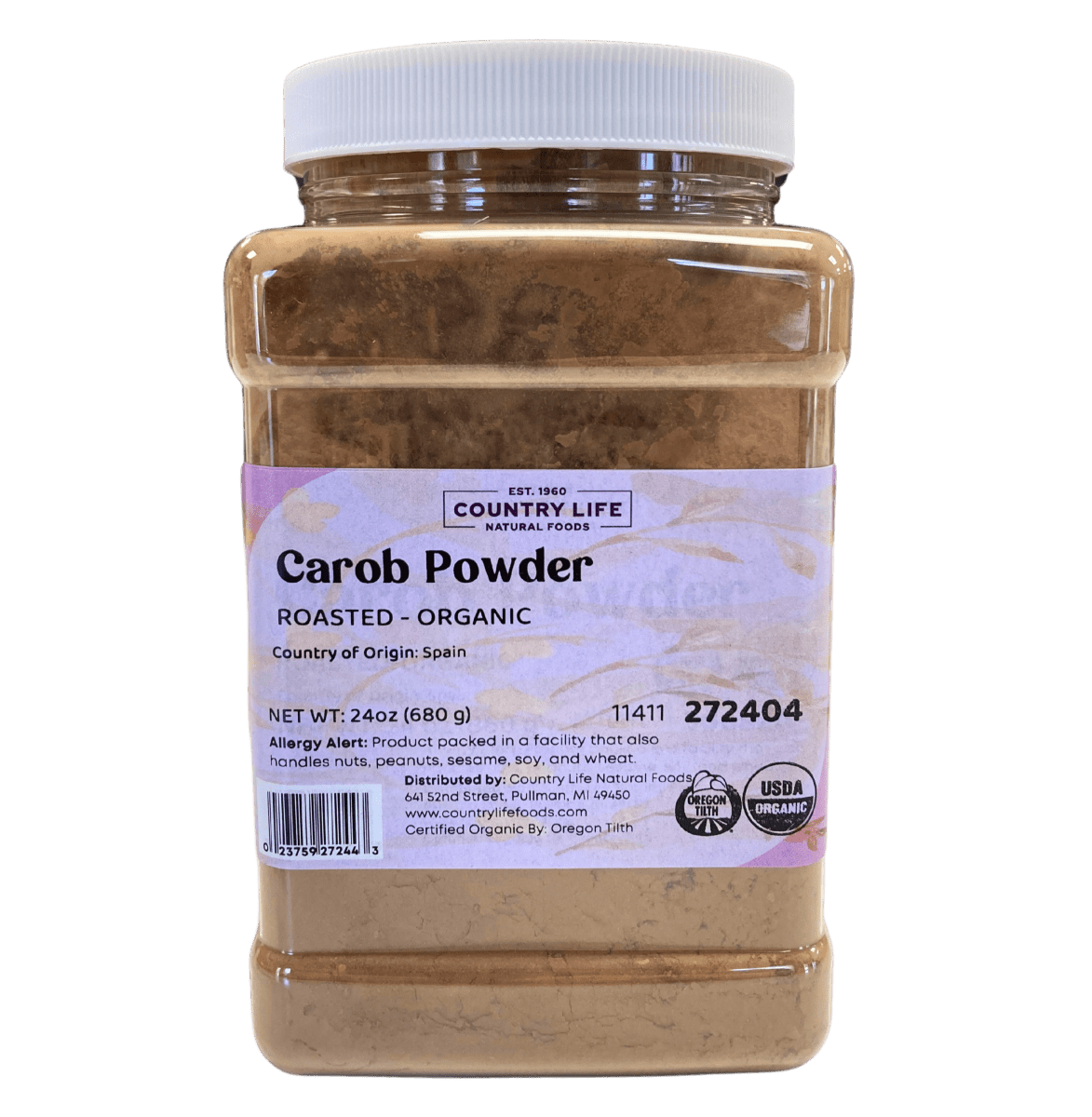 Carob Powder, Roasted, Organic, Carob - Country Life Natural Foods
