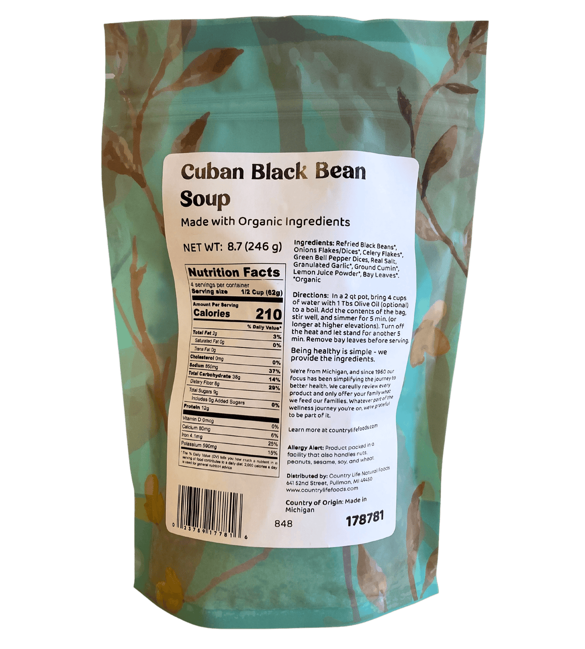 Soup, Black Bean, Cuban, CLNF Easy Meals - Country Life Natural Foods