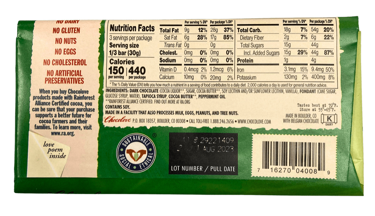 Chocolate Bars, Dark, Chocolove, Chocolate - Country Life Natural Foods