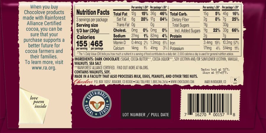 Chocolate Bars, Dark, Chocolove, Chocolate - Country Life Natural Foods