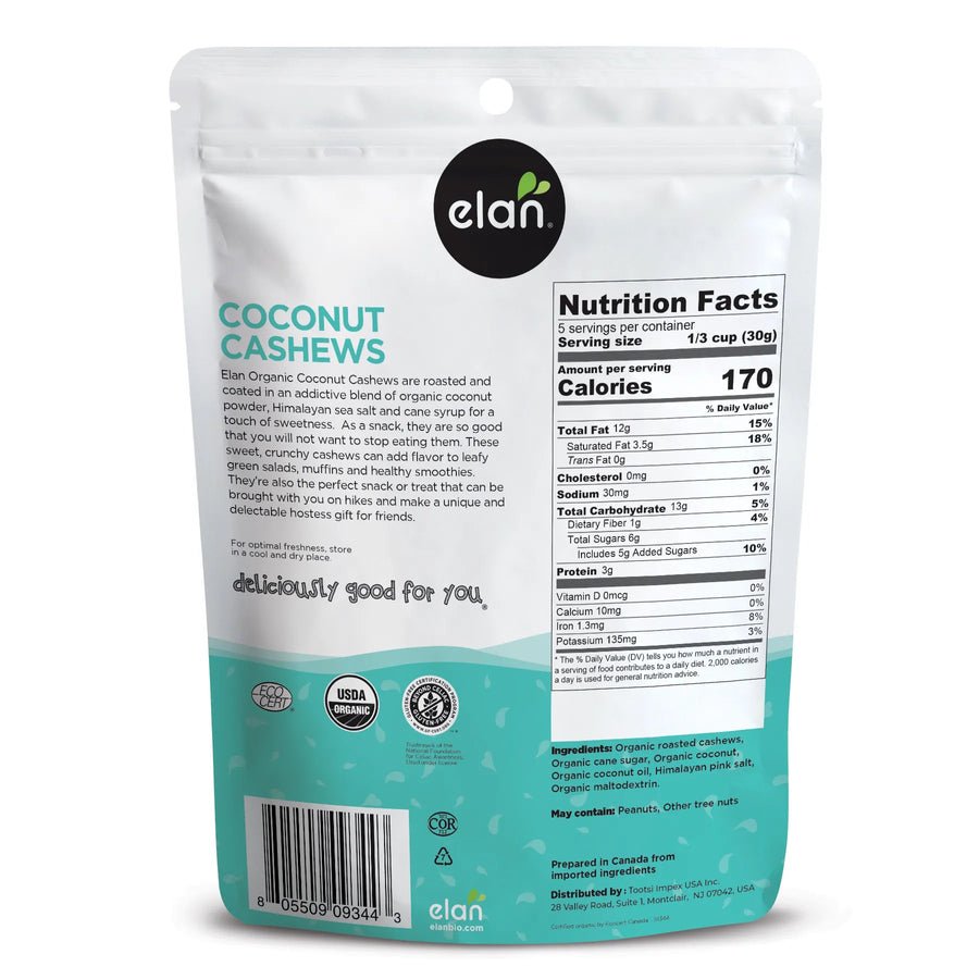 Coconut Cashews, Organic, Elan, Trail Mix - Country Life Natural Foods