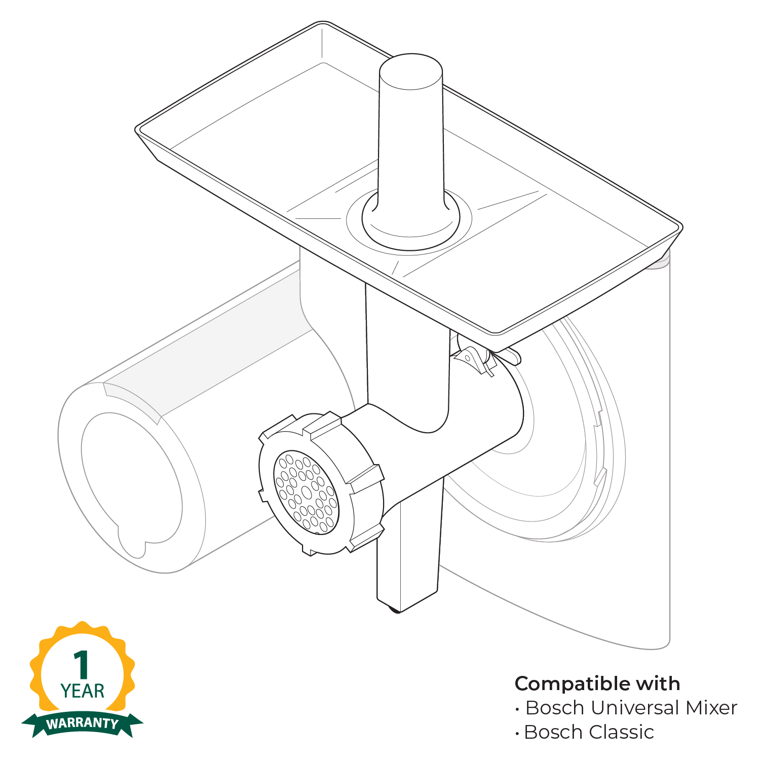 Food and Meat Grinder Attachment, Kitchen Mixer Attachment - Country Life Natural Foods
