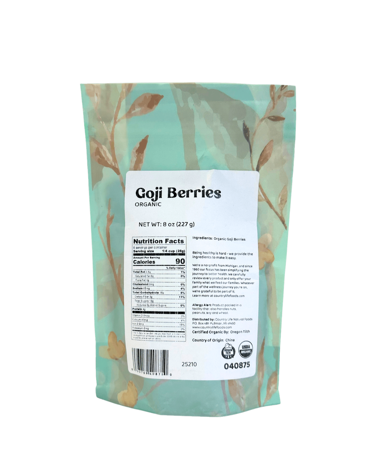 Goji Berries, Organic, Dried Fruit - Country Life Natural Foods