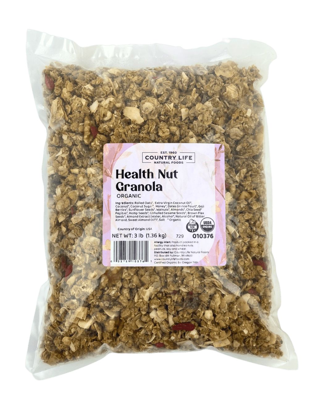 Slow-Baked Health Nut Granola, Organic, Cereals & Granolas - Country Life Natural Foods