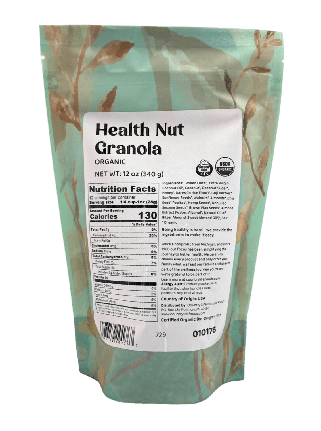 Slow-Baked Health Nut Granola, Organic, Cereals & Granolas - Country Life Natural Foods