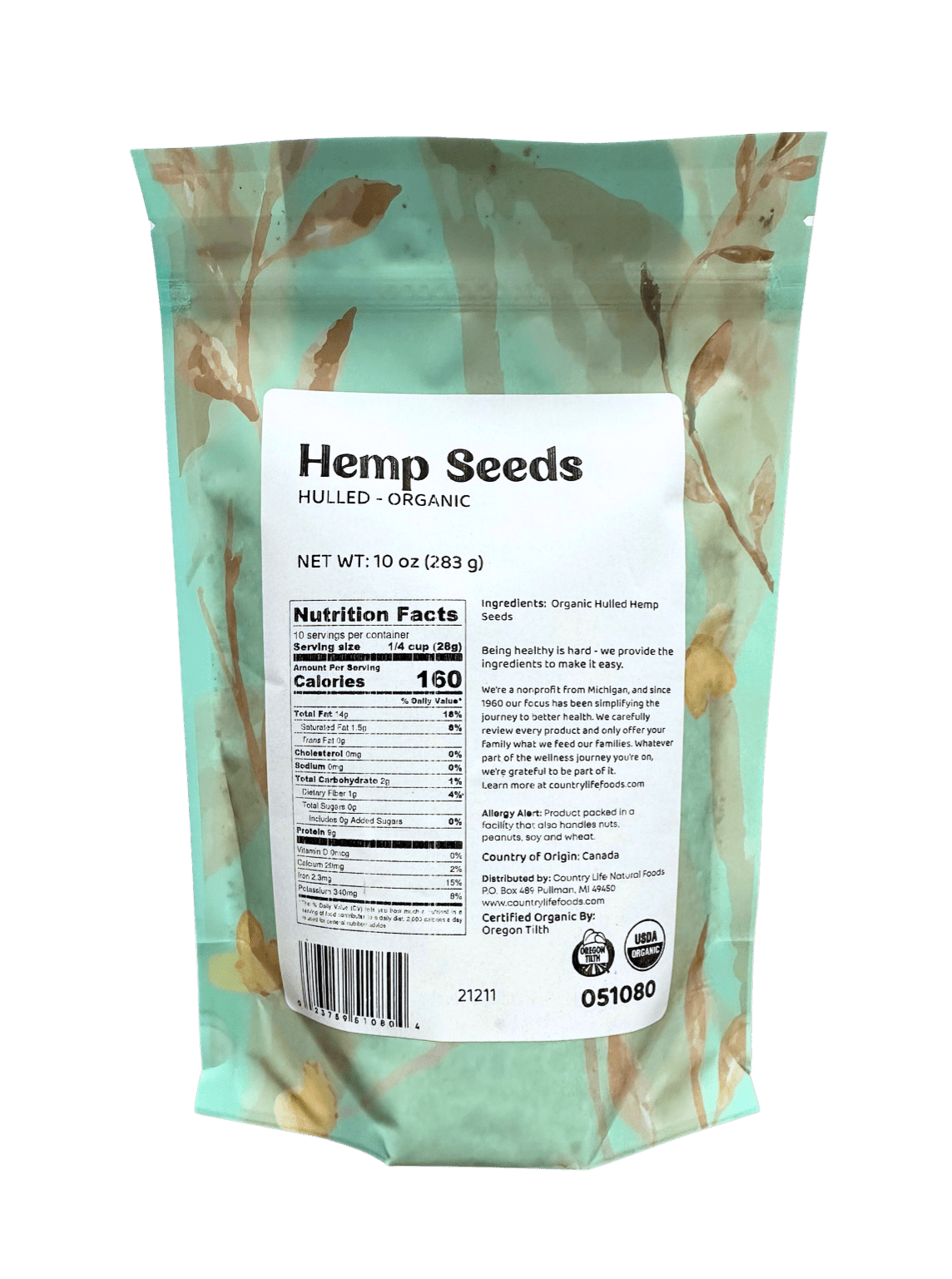 Hemp Seeds, Hulled, Organic, Seeds - Country Life Natural Foods
