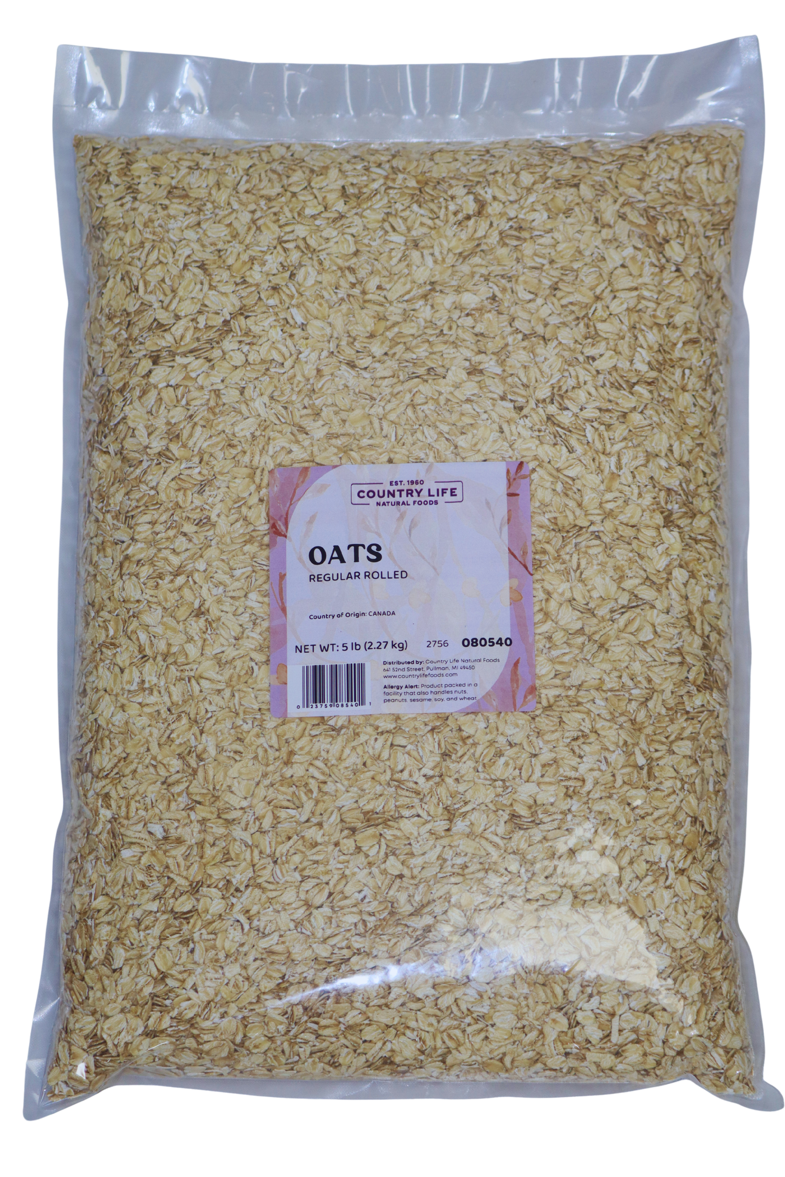 Oats, Regular Rolled, Oats - Country Life Natural Foods