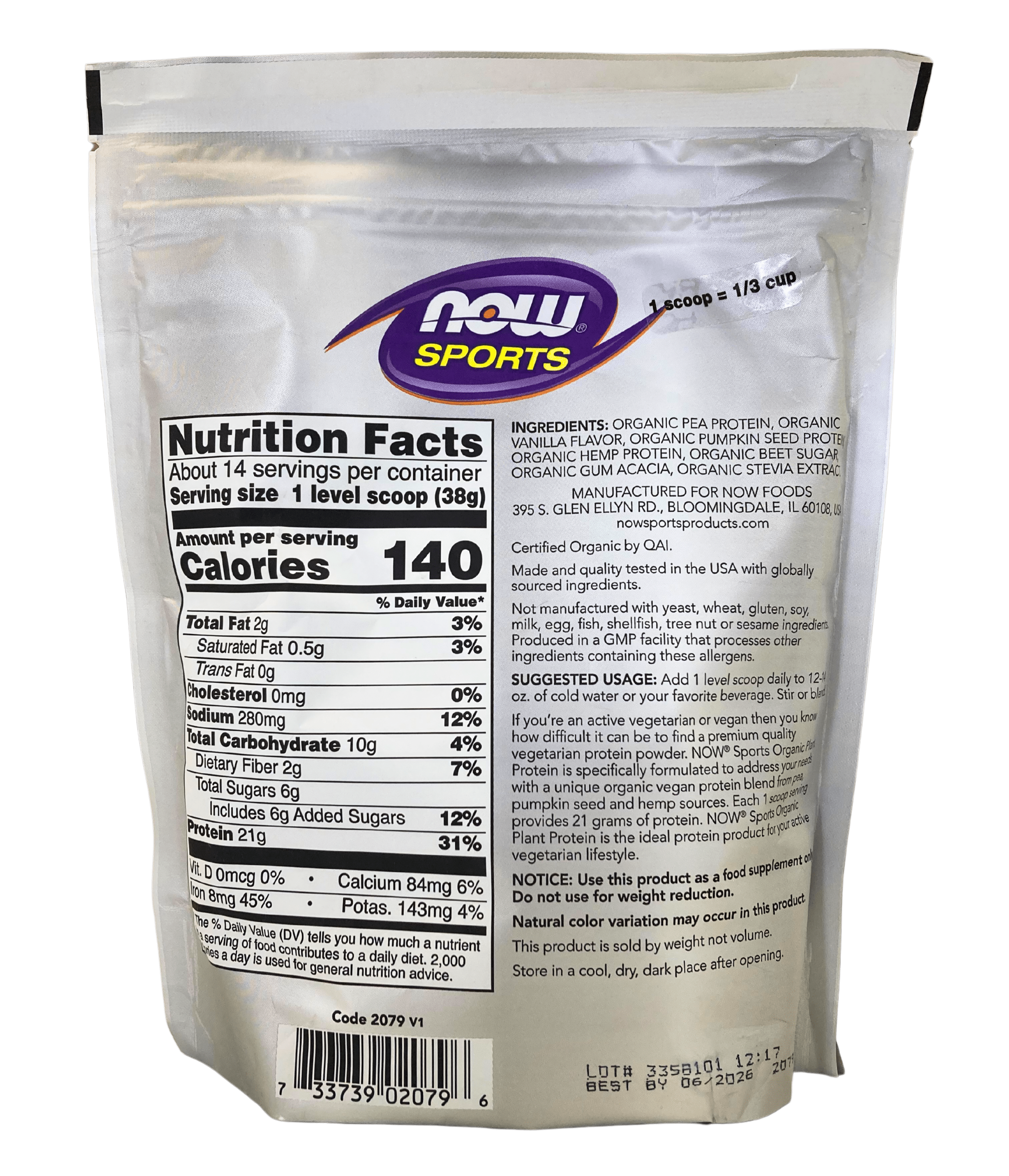 Plant Protein Powder, Organic, 1.2 lb, Vitamins & Supplements - Country Life Natural Foods