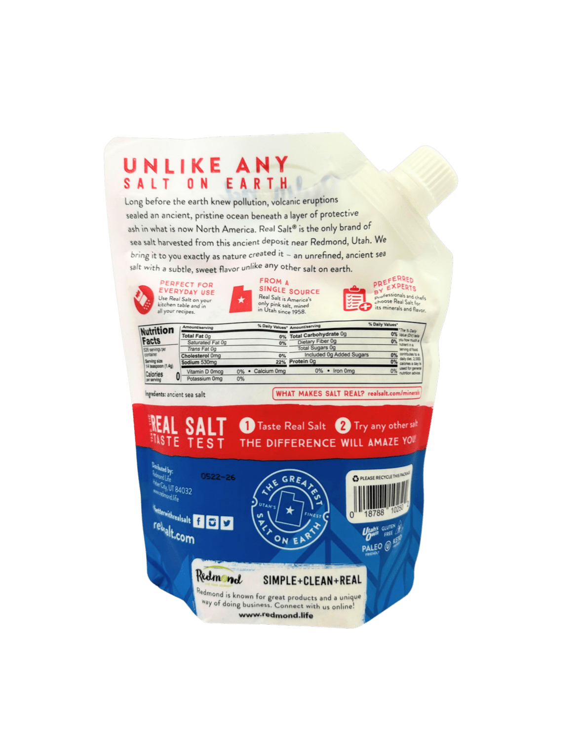 Salt, Redmond Real Salt, Fine Ground, Salt - Country Life Natural Foods