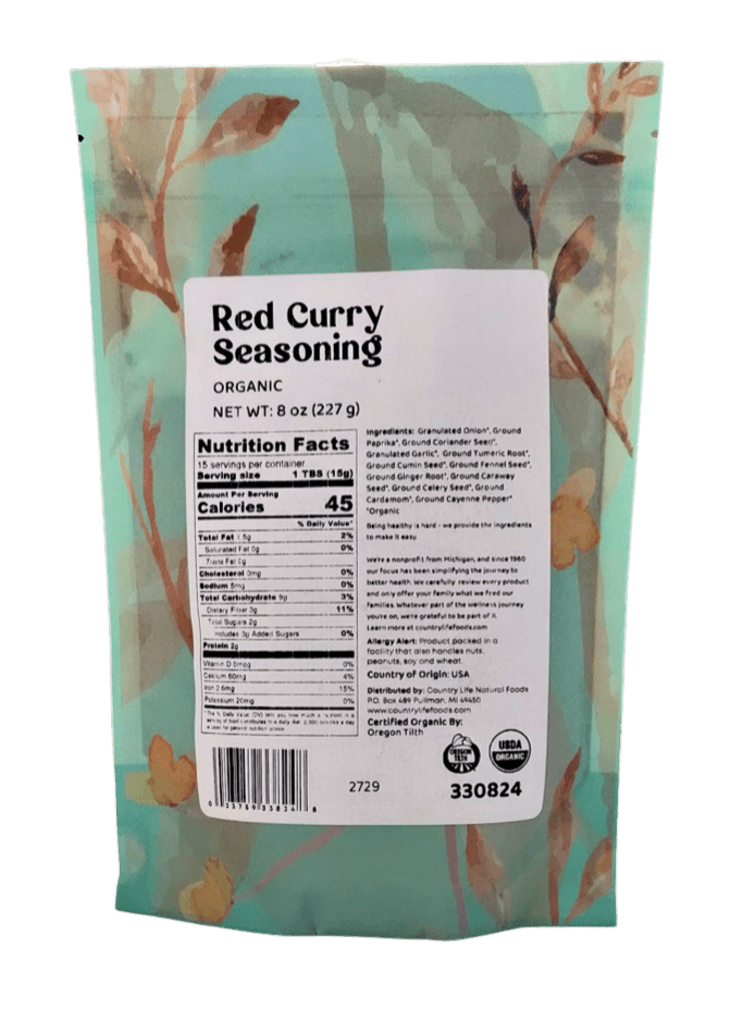 Red Curry Seasoning, Organic, Herbs Spices & Seasonings - Country Life Natural Foods
