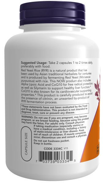 Red Yeast Rice 600mg with CoQ10 30mg, Vitamins & Supplements - Country Life Natural Foods