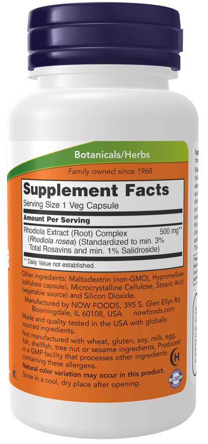 Rhodiola 500mg Ext. 3%, Vitamins & Supplements - Country Life Natural Foods