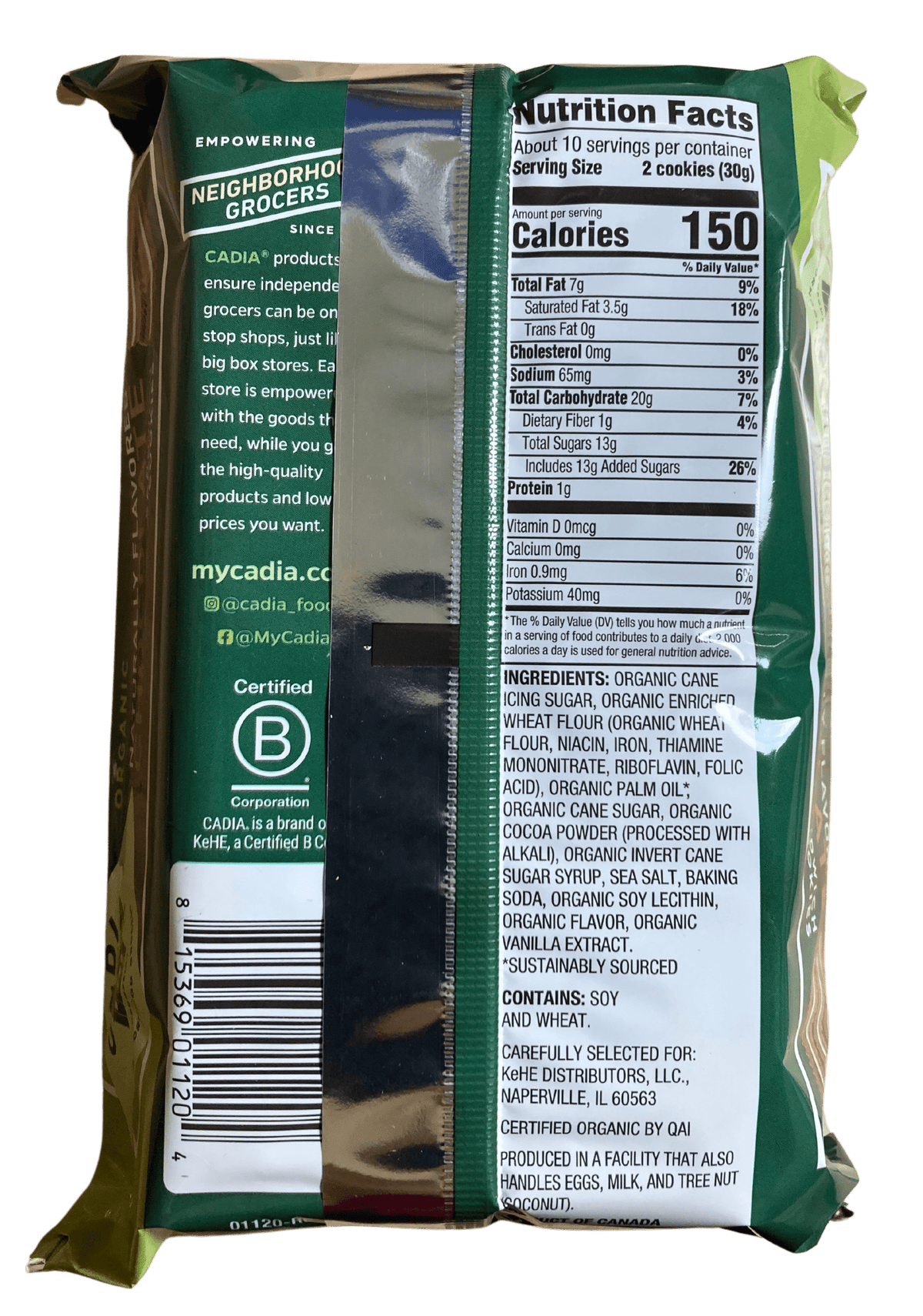 Sandwich Cookies, Organic, Cadia, Cookies - Country Life Natural Foods