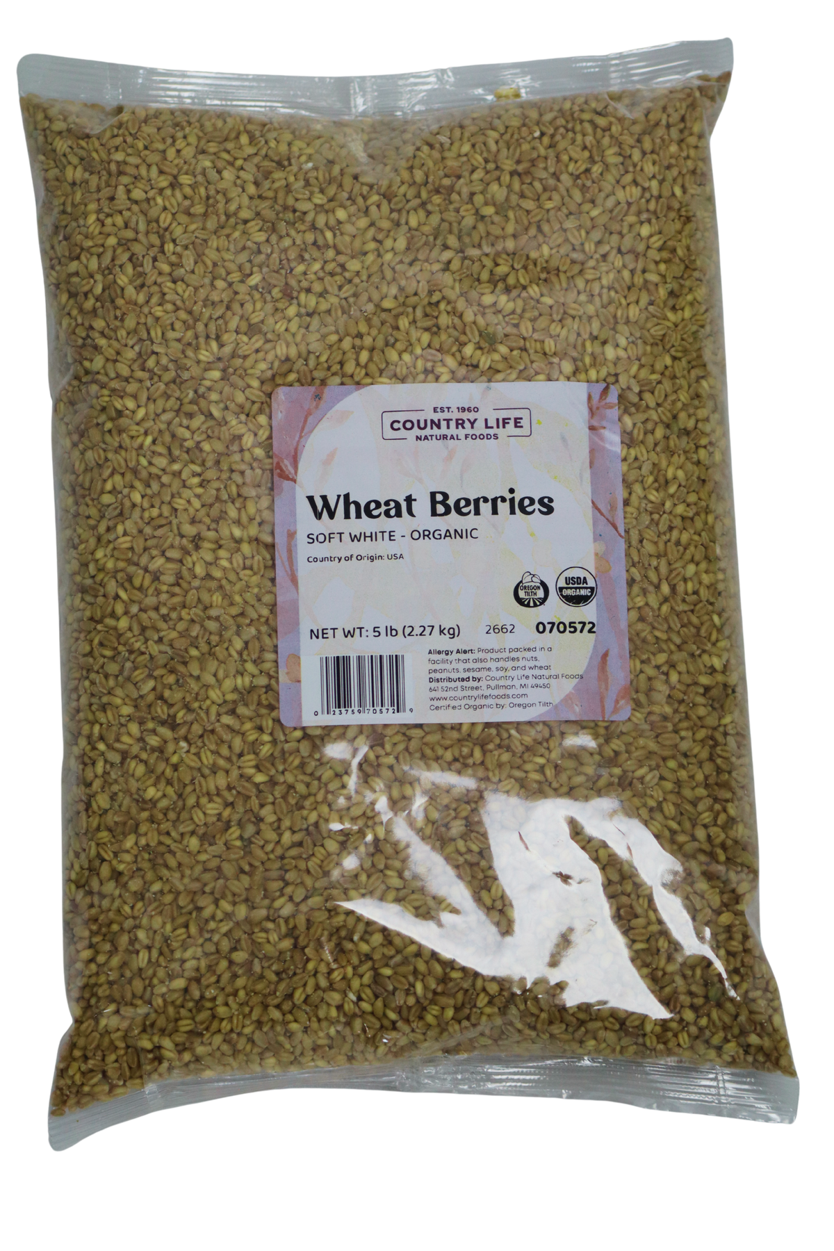 Wheat Berries, Soft White, Organic, Grains - Country Life Natural Foods