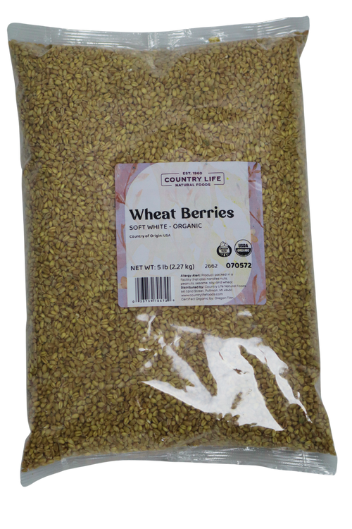 Wheat Berries, Soft White, Organic, Grains - Country Life Natural Foods