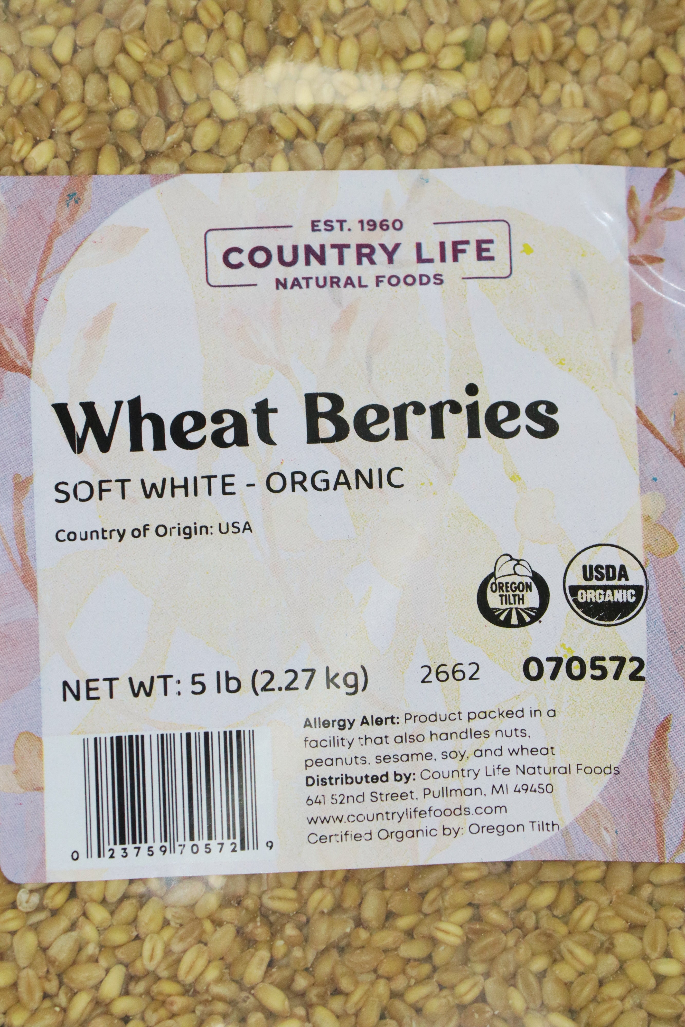 Wheat Berries, Soft White, Organic, Grains - Country Life Natural Foods
