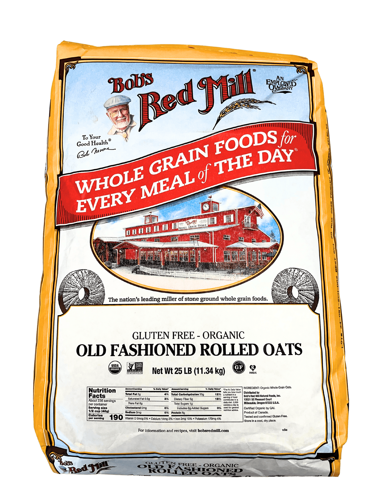 Oats, Regular Rolled, Gluten-Free, Organic, Bob's Red Mill, Oats - Country Life Natural Foods