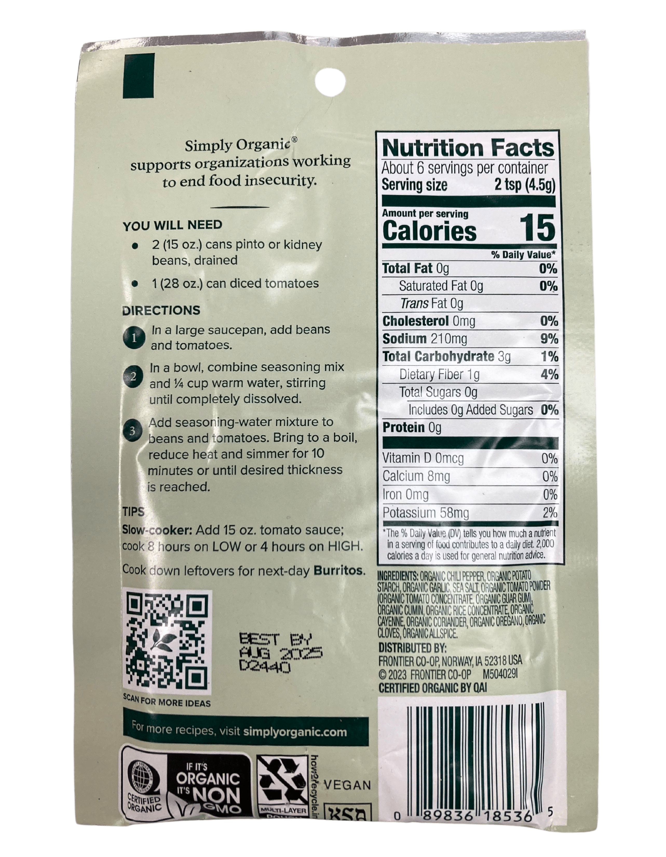 Chili Seasoning Mix, Vegetarian, Herbs Spices & Seasonings - Country Life Natural Foods
