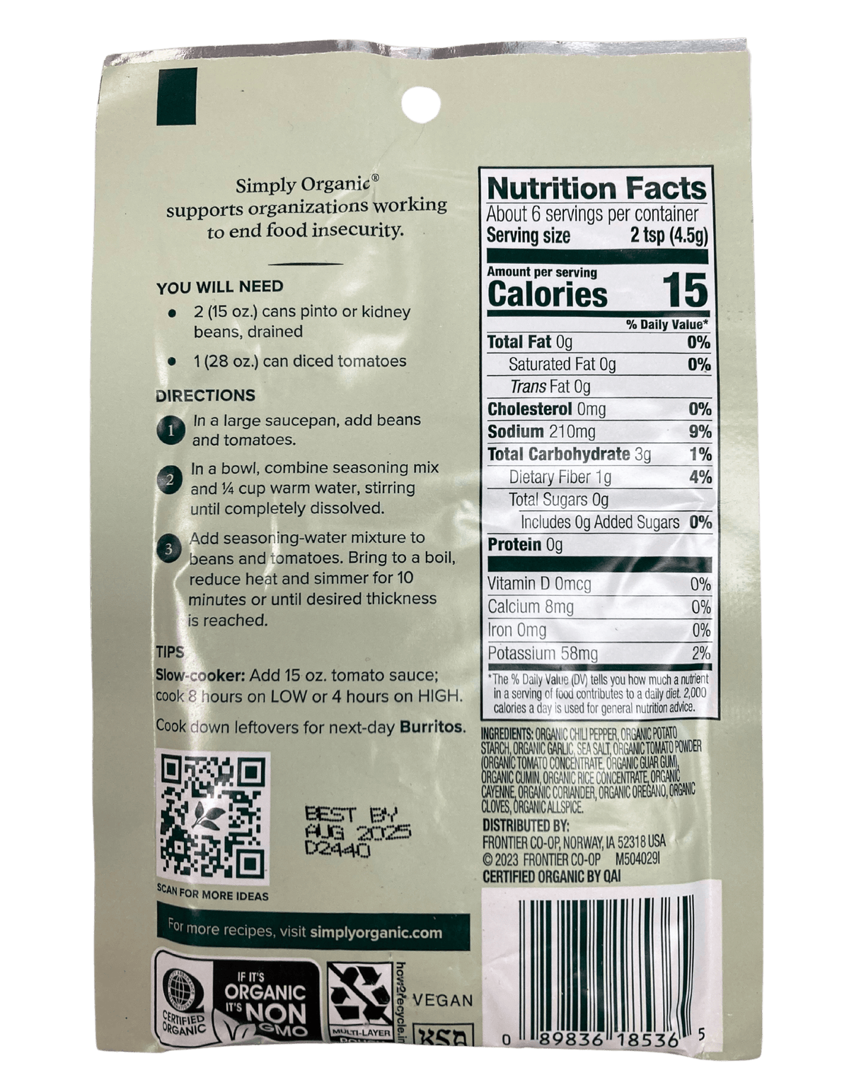 Chili Seasoning Mix, Vegetarian, Herbs Spices & Seasonings - Country Life Natural Foods