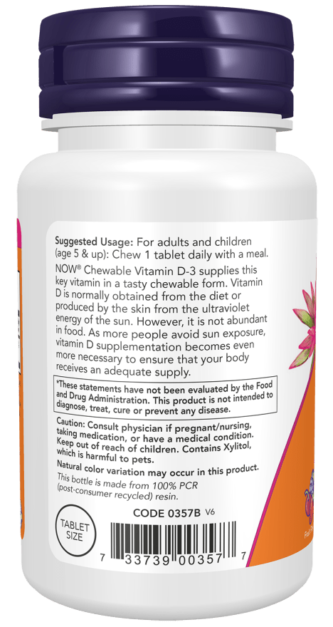Vitamin D-3 1,000 IU, Chewable, Vitamins & Supplements - Country Life Natural Foods