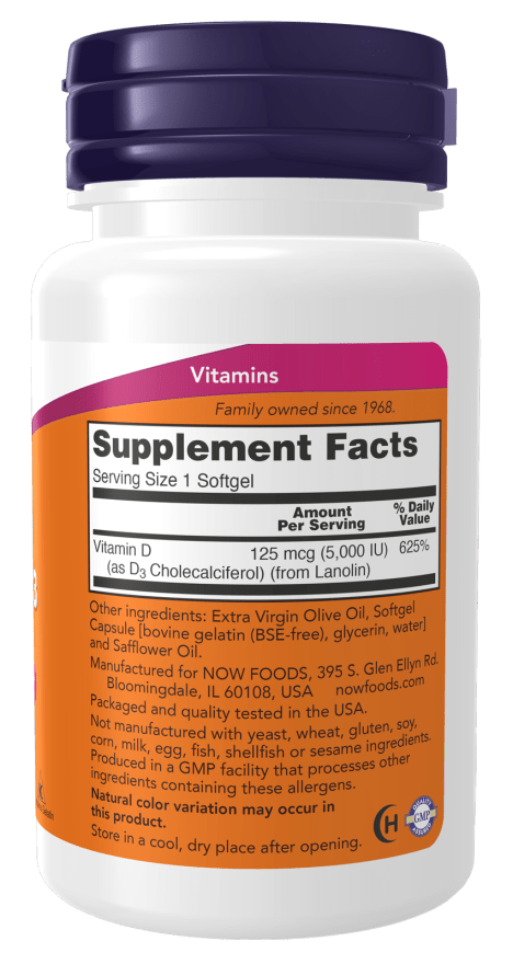 Vitamin D-3 5,000 IU High Potency, Vitamins & Supplements - Country Life Natural Foods