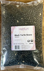 Black Turtle Beans, Organic (REDUCED PRICE! - Contains splits1# and 5# only), Beans - Country Life Natural Foods