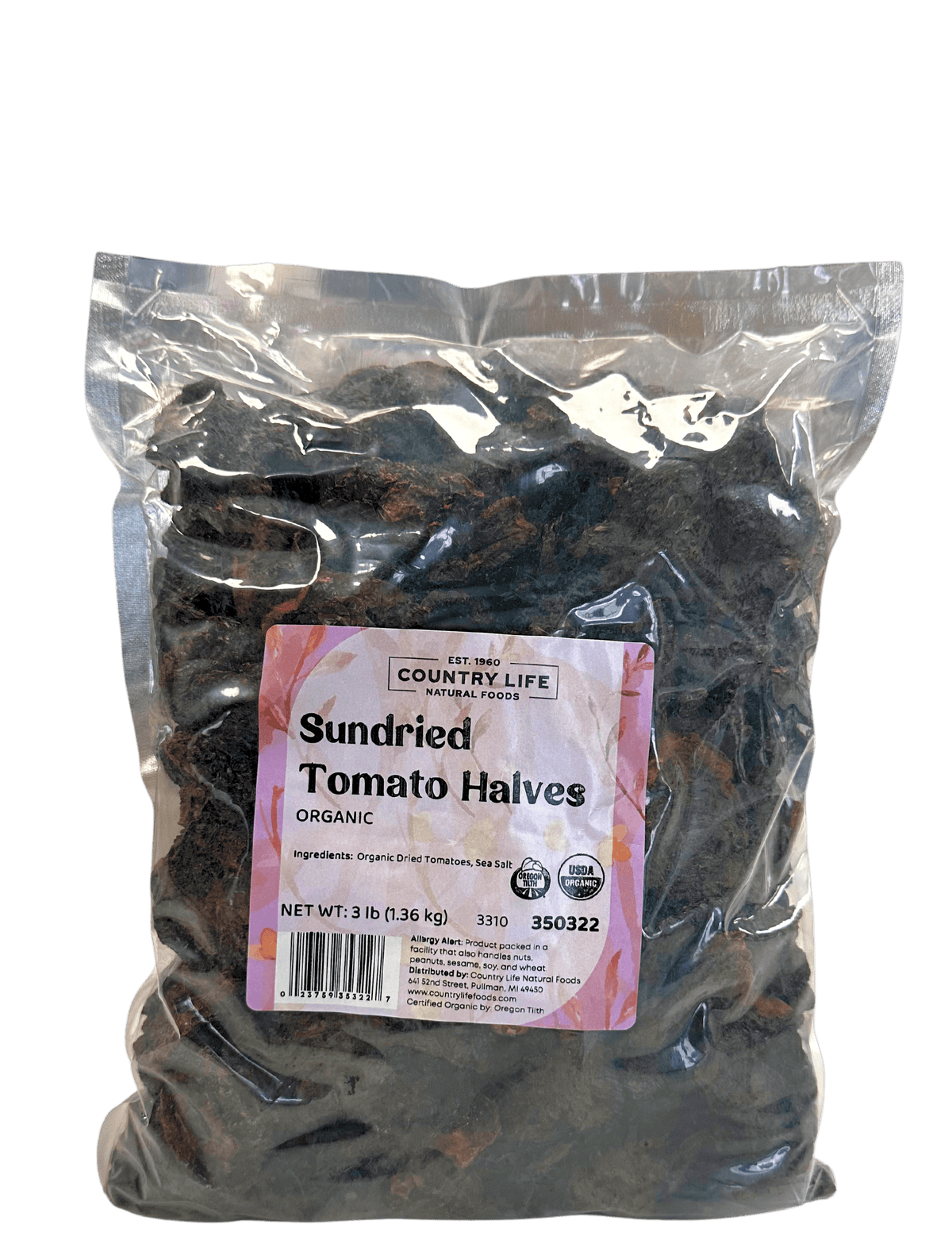 Tomato, Organic, Sundried, Halves, Dried Vegetables - Country Life Natural Foods