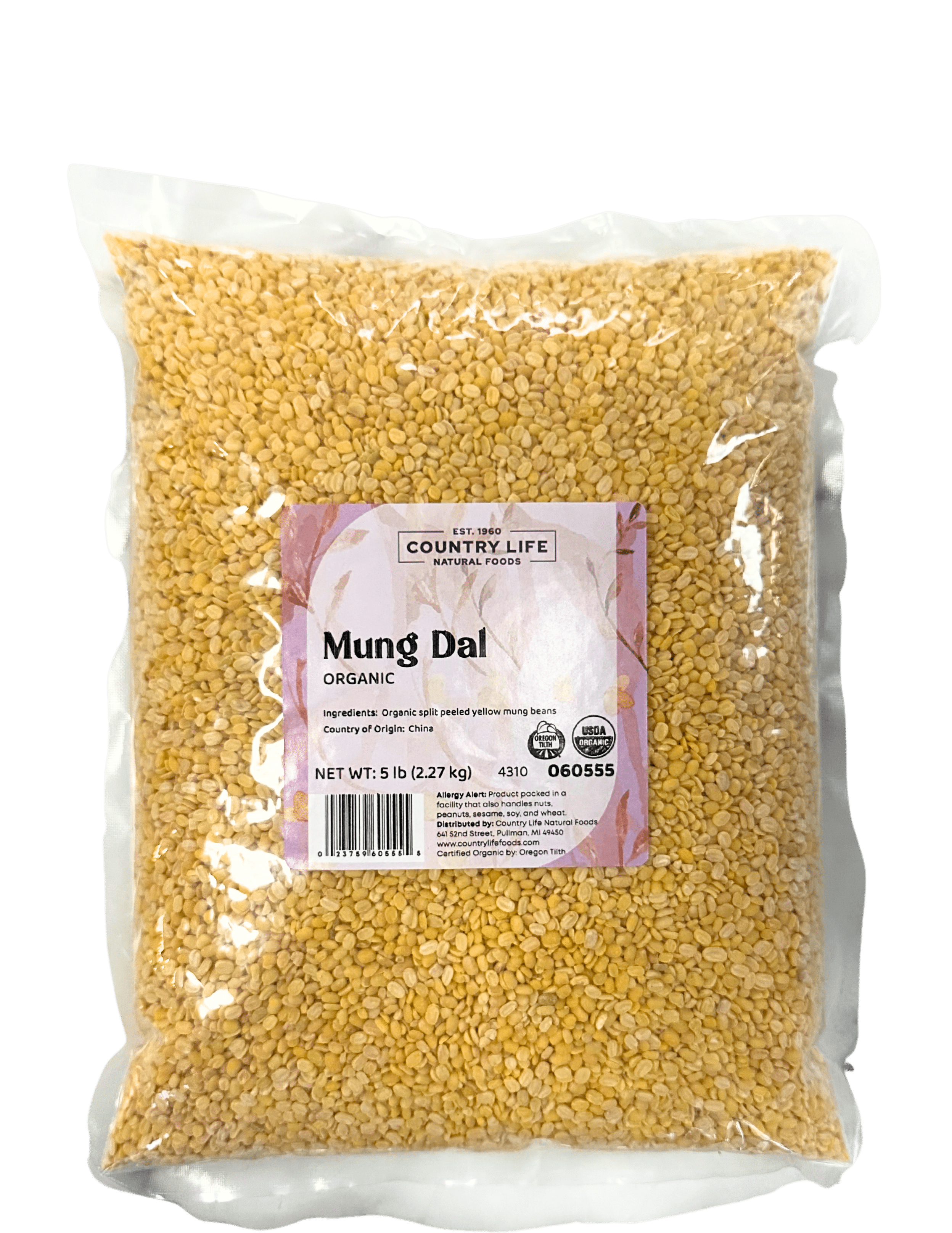 Mung Dal Beans, Yellow, Organic, Split Peeled, Beans - Country Life Natural Foods