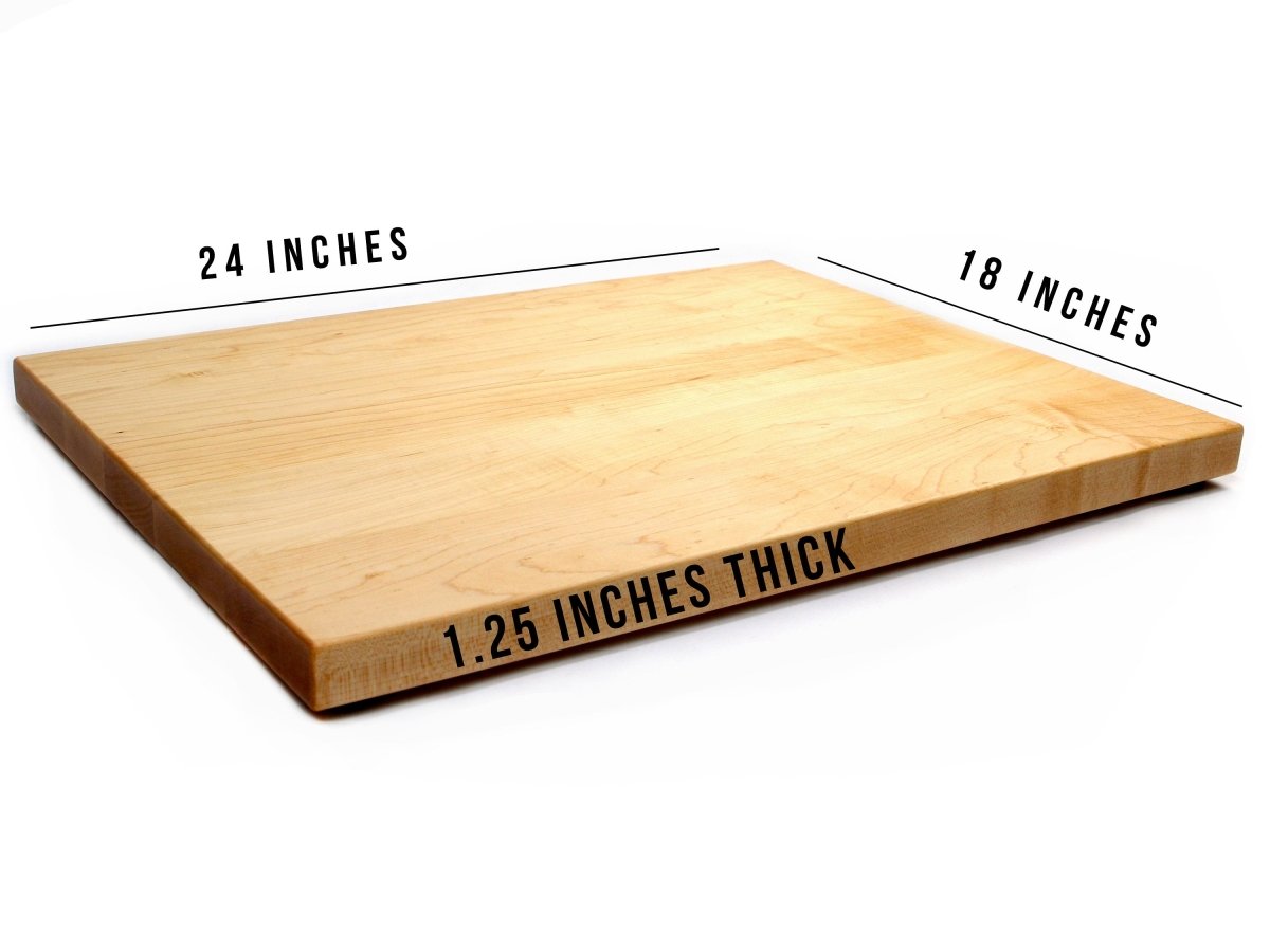 1.25” Thick Extra Large Butcher Block Cutting Board With Rubber Feet, Thick Cutting Board, Wood Chopping Board, American Made Maple Hardwood, - Country Life Natural Foods