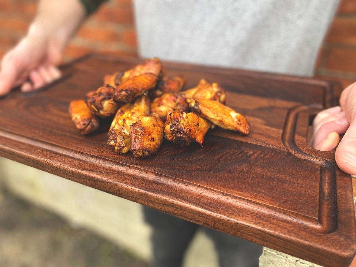 Large Cutting Board With Handles and Juice Groove 18x12, Walnut Reversible Wood Cutting Board, Doubles as a Wooden Serving Tray With Handles, - Country Life Natural Foods