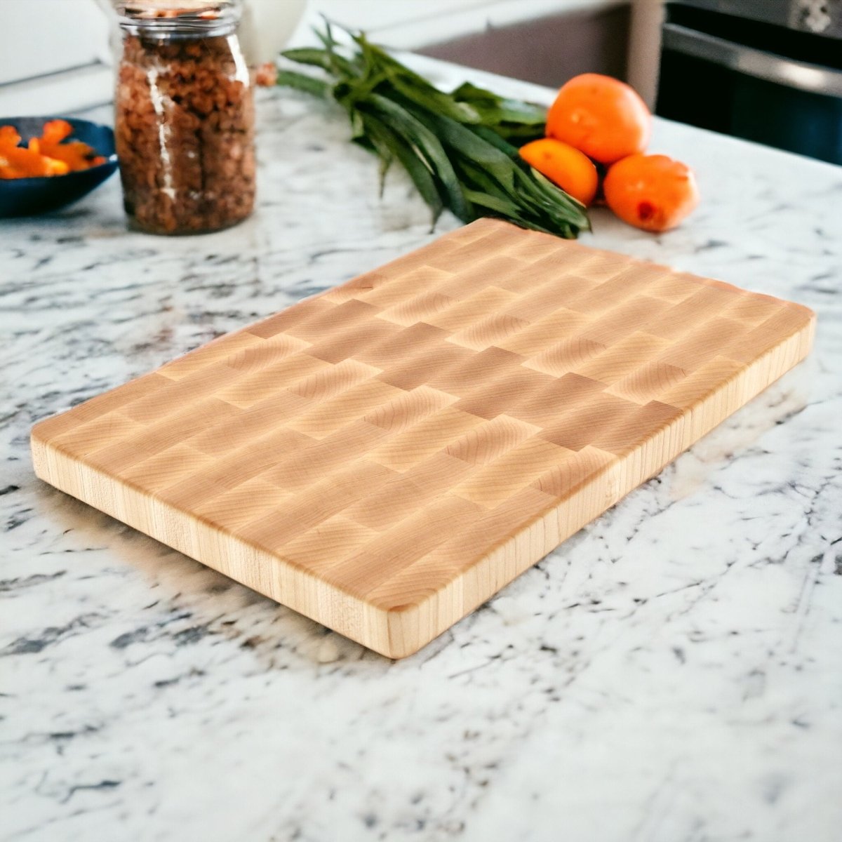 Maple Large End Grain Cutting Board, Maple Butcher Block with Rubber Feet, Wedding Gift, Anniversary Gift, Father's Day Gift, USA Made, - Country Life Natural Foods