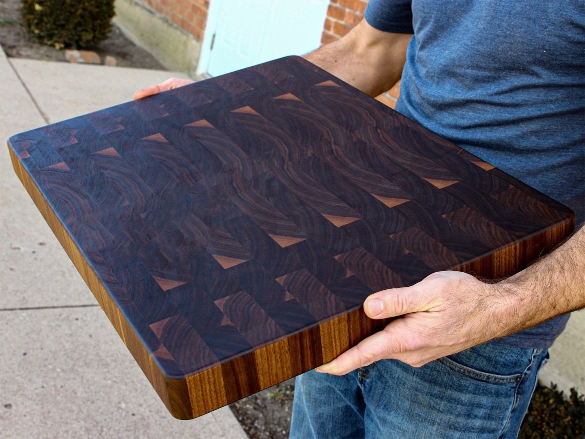 Wedding Gift, Extra Large End Grain Walnut Cutting Board, End Grain Butcher Block with Rubber Feet, Mother's Day, Anniversary Gift, USA Made, - Country Life Natural Foods