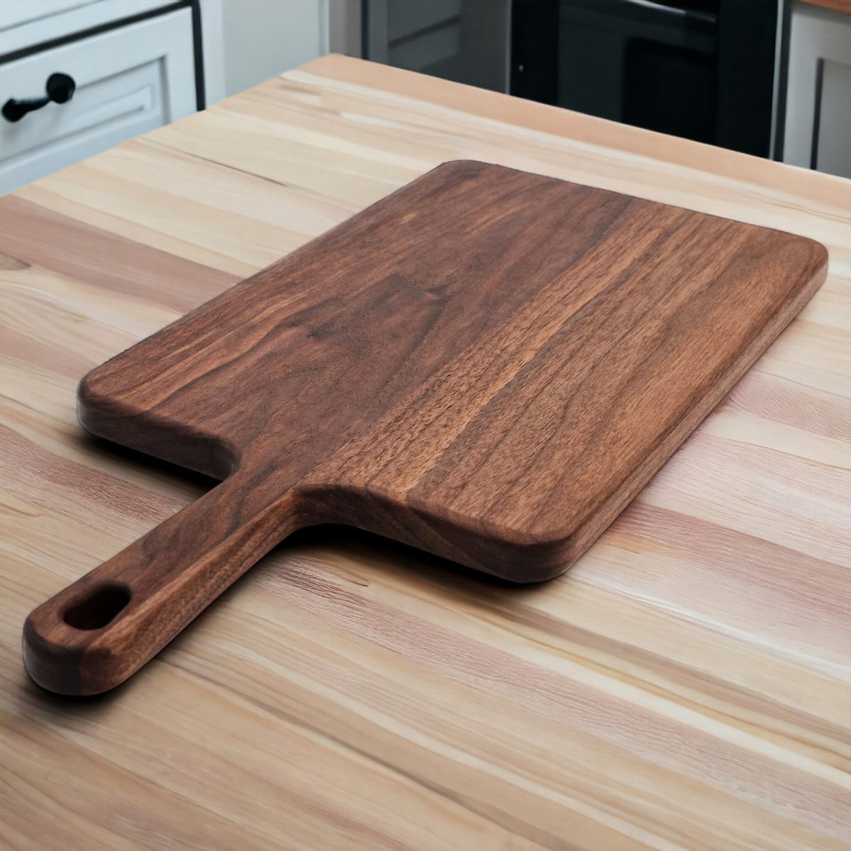 Walnut Paddle Cutting Board With Handle, Walnut Cutting Board With Handle, Charcuterie Board With Handle, 100% Handmade in the USA, - Country Life Natural Foods