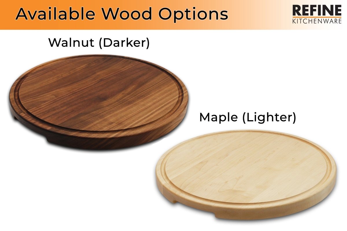 Extra Large Round Wood Cutting Board with Feet, Pocket Handles and Juice Groove, 18”x1.25 Inches Thick, Gift For Mom, 100% USA Made, - Country Life Natural Foods