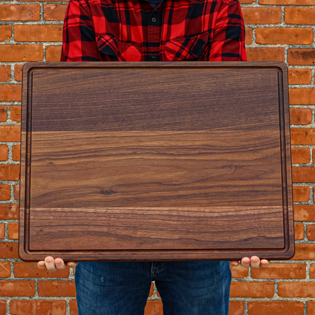1.25” Thick Extra Large Wood Cutting Board with Feet, Pocket Handles and Juice Groove, 24x18”x1.25 Inches Thick, Gift For Dad, 100% USA Made, - Country Life Natural Foods