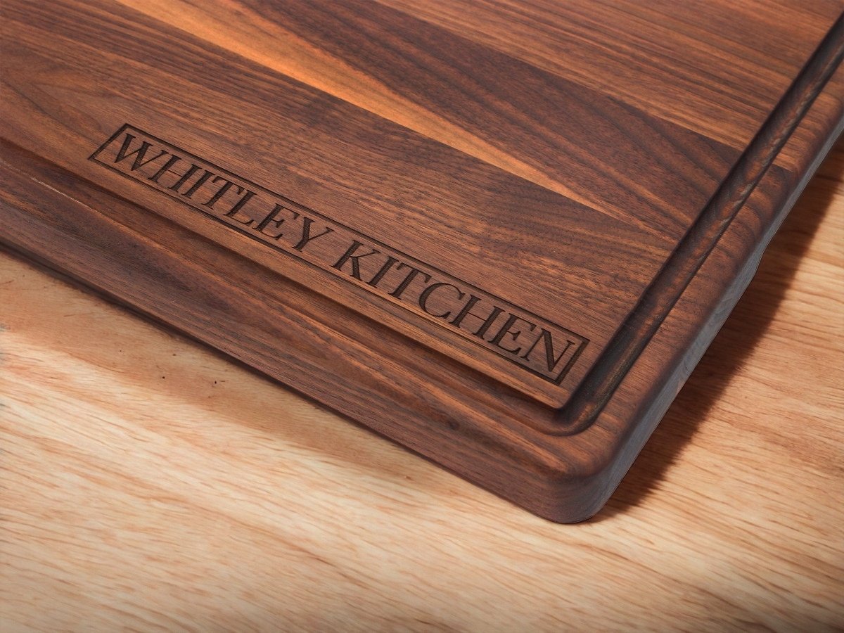 1.25” Thick Extra Large Wood Cutting Board with Feet, Pocket Handles and Juice Groove, 24x18”x1.25 Inches Thick, Gift For Dad, 100% USA Made, - Country Life Natural Foods