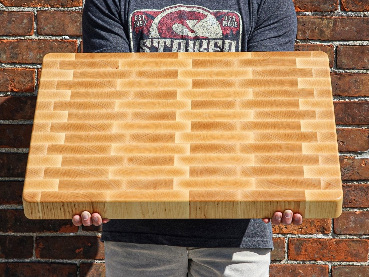 XXL Maple Butcher Block Cutting Board, Up to 24"x18" Maple End Grain Cutting Board, Up to 2” Thick, Wedding Gift, Anniversary Gift, USA Made, - Country Life Natural Foods